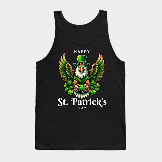 an eagle with green leprechaun hat - Happy st patricks day Tank Top by JunThara